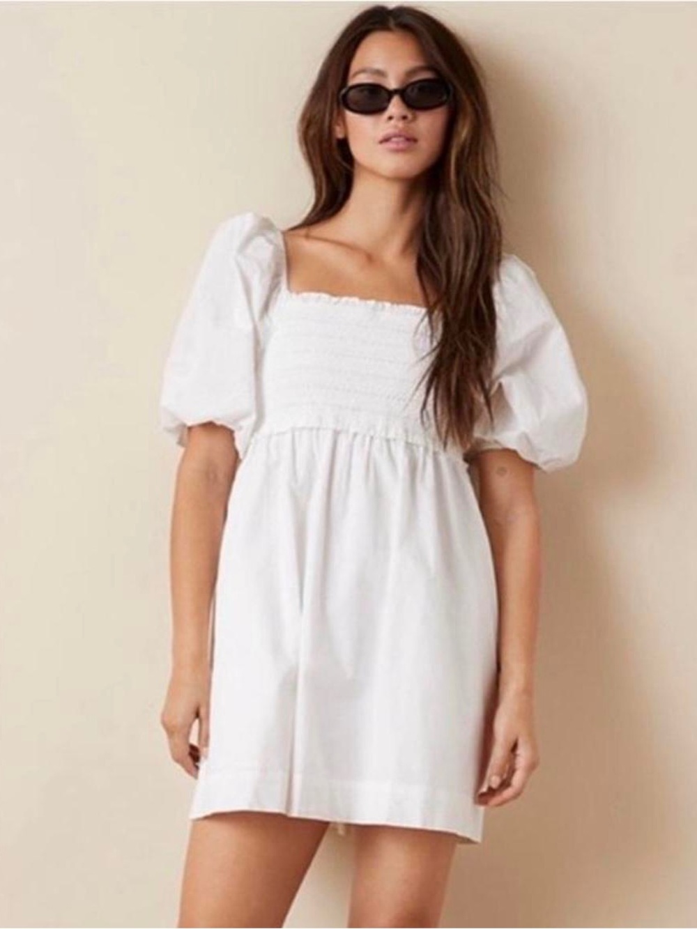 🤍 American Eagle | White Smocked Babydoll Dress | Size XS 🤍